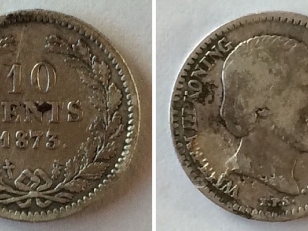Silver coin Willem III - 10 Cents