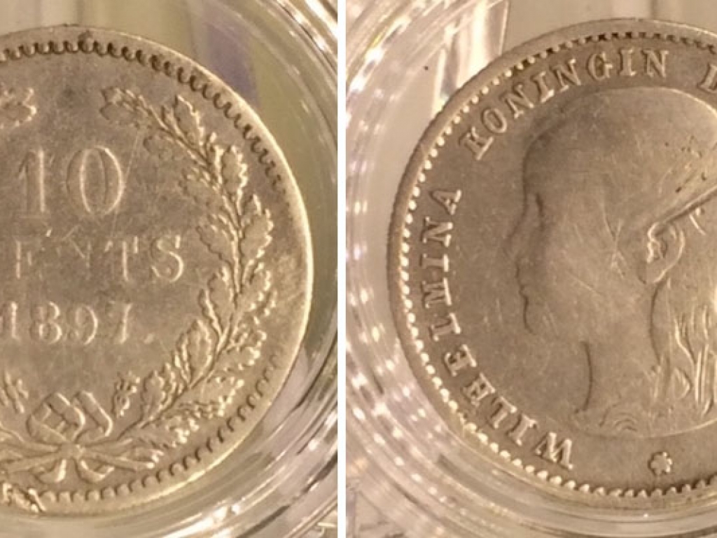 Silver coin Wilhelmina 10 Cents