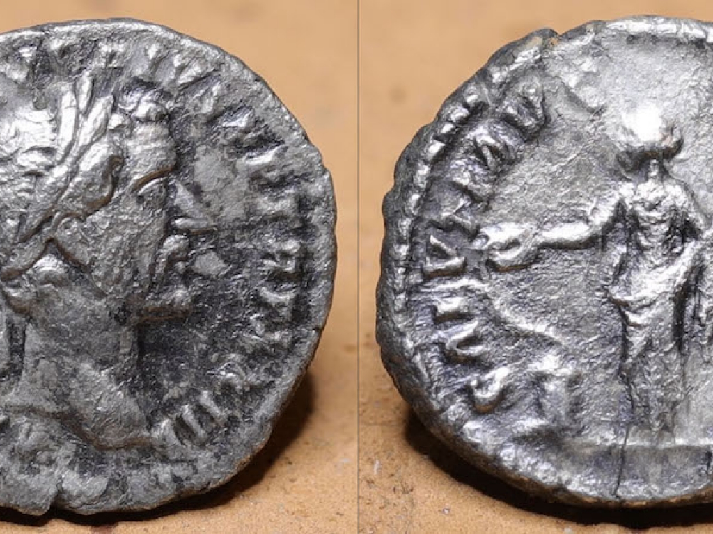 Roman Denarius Antoninus Pius - Obv. ANTONINVS AVG PIVS P P TR P XXIII. Laureate head right