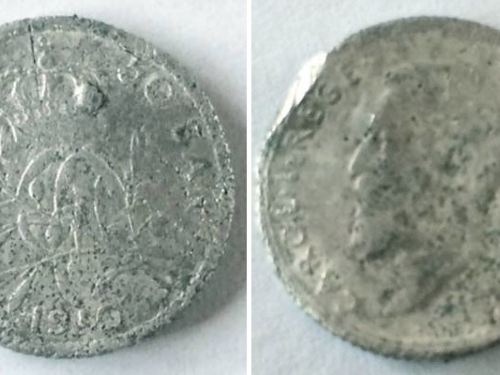 Silver coin of 1910: 50 Bani Romania, Brussels, Carol I