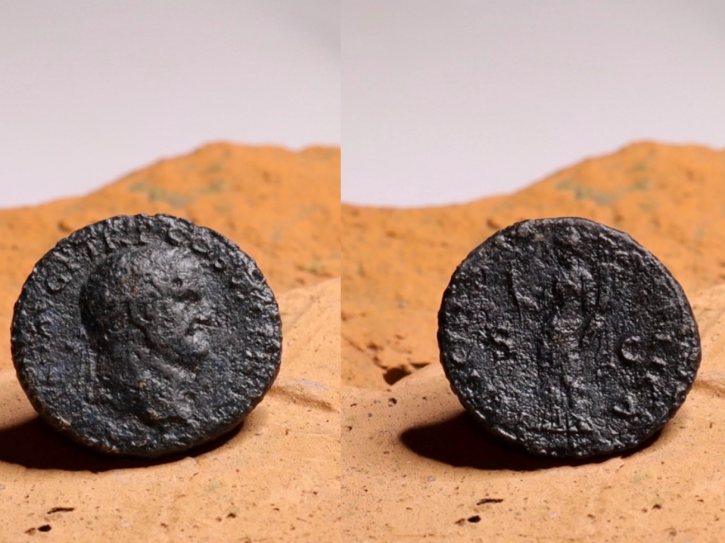 Romain coin Dupondius Vespasianus of Titus Caesar