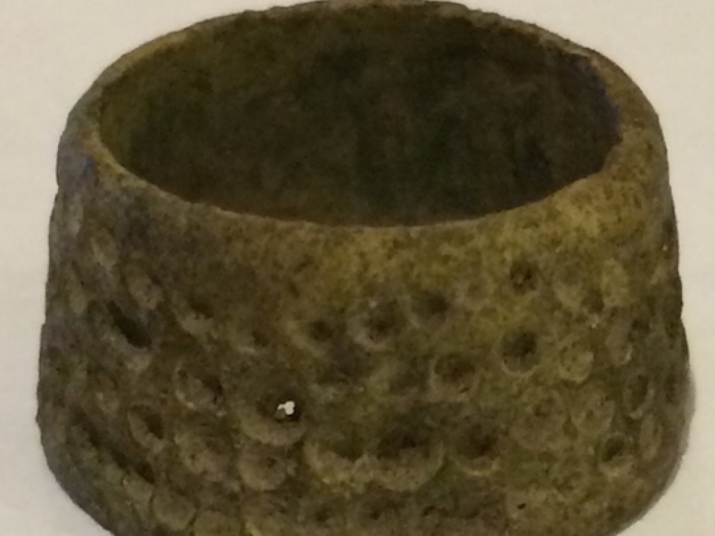 Beautiful Medieval Brass open-ended thimble