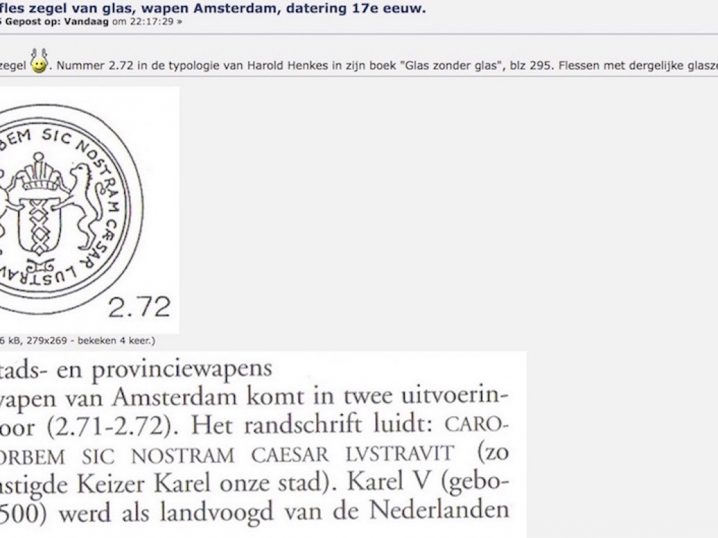 Determination of my wine-bottle seal (Dutch)