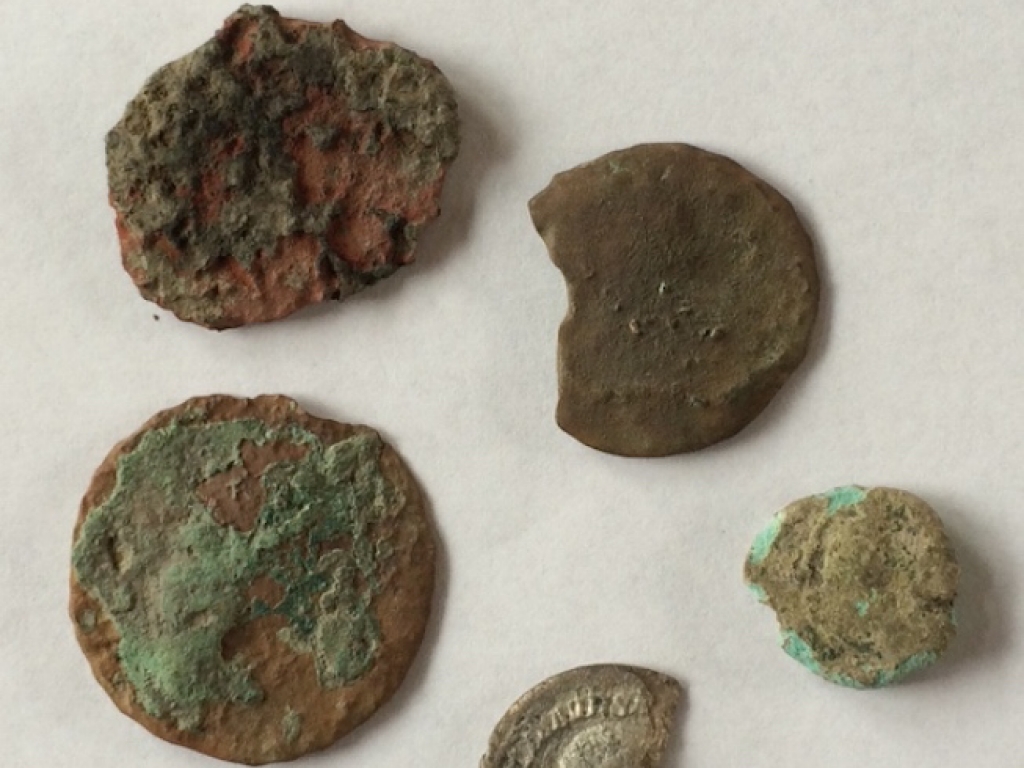 Worn out Roman coins